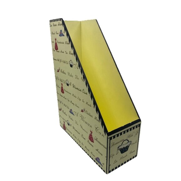 Wooden Magazine Organizers Desk Storage File Rack Desktop Holder Women Fashion - Picture 1 of 16